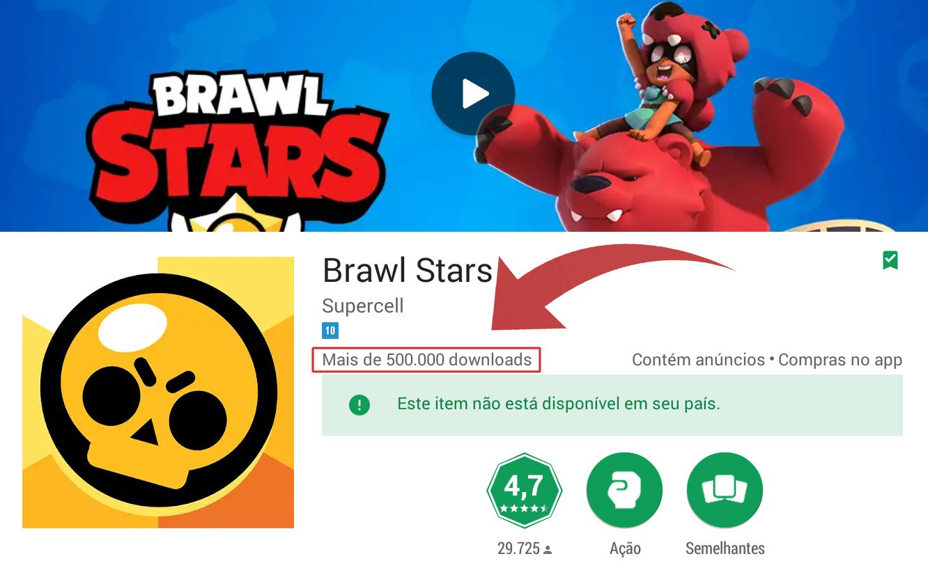 Brawl Stars No Google Play 500 000 Downloads No Android - nuemeros de brawl stars